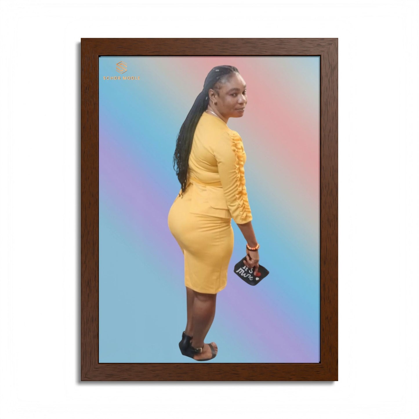 Framed Nursery Poster — Color Photo of Newborn Twins (Multi-Color)