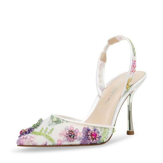 Betsey Johnson Women's Velma Sling-Back Pump, Ivory Multi, 9.5
