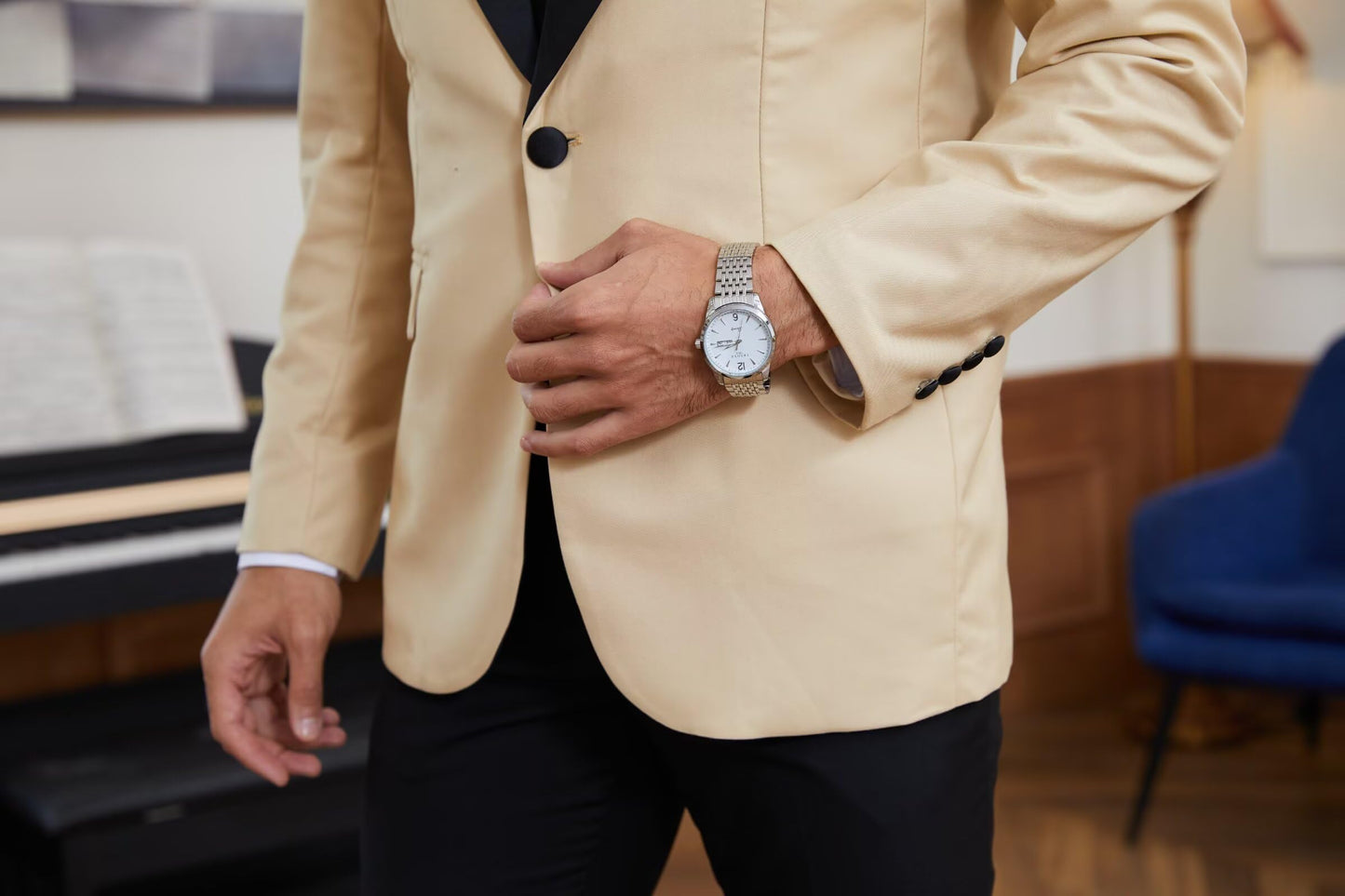 CKGJLJ Mustard Yellow Suit for Men Slim Fit 3 Piece Wedding Suits Mustard Yellow Suits Tuxedo for Men Mens Homecoming for Teen Boys Double Breasted Slim Fit Suit Homecoming Suit for Sons Boy 2024 S