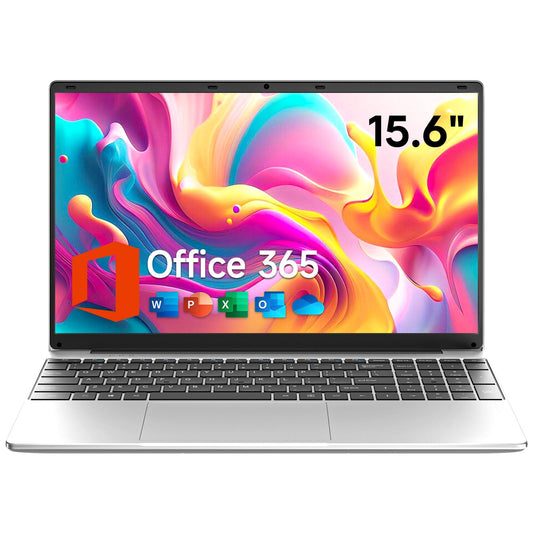 15.6 Inch Laptop with Office 365, 4GB RAM, 128GB Storage Expandable 1TB, 5205U Processor, HD Display, Windows 11 Laptops Computer, Wi-Fi 5, BT4.2, Numpad, Type-C, for Business and Students.