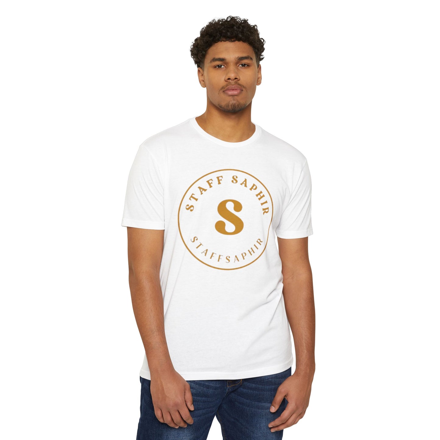 Elegant Unisex CVC Jersey T-Shirt with Custom Gold Design - Perfect for Staff Events, Casual Wear, Gift Ideas, Team Apparel, or [...]