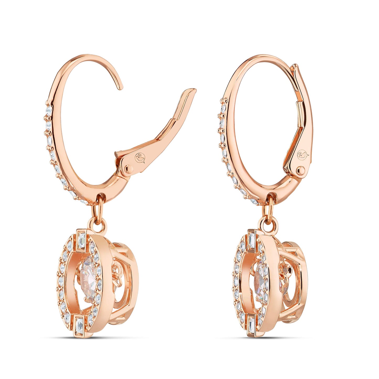 Swarovski Rose-gold Tone Plated Sparkling Dance Pierced Earrings