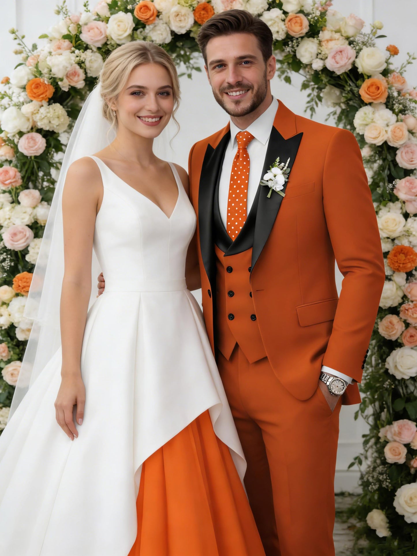 TIJOFA Tuxedo Suit for Men 3 Piece Black Double Breasted Suits Slim Fit for Wedding Party Tuxedo for Men Formal Prom Dinner One Button Blazer Vest Pants Set M