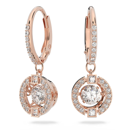 Swarovski Rose-gold Tone Plated Sparkling Dance Pierced Earrings