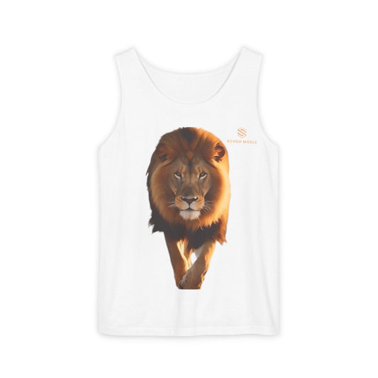 Majestic Lion Unisex Garment-Dyed Tank Top | Bold Wildlife Shirt for Summer Adventures