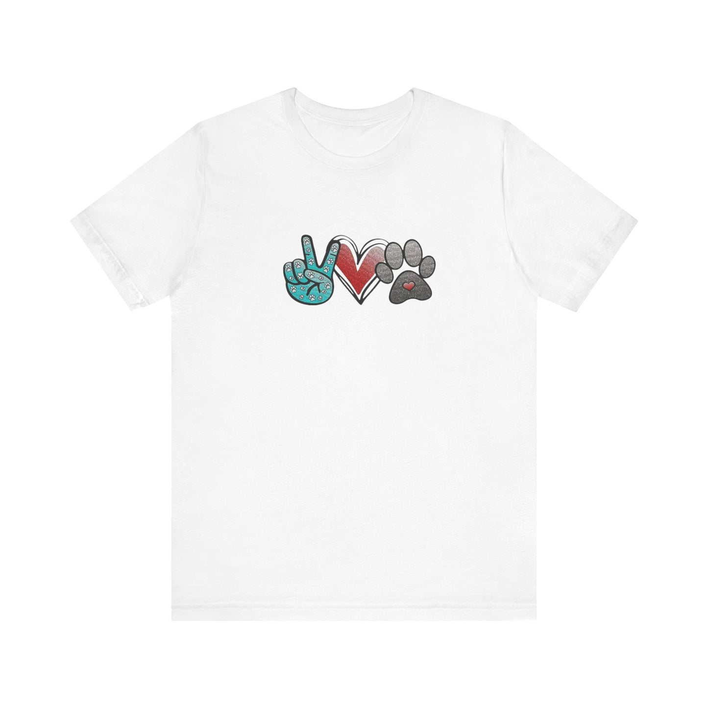 Peace & Love Dog T-Shirt, Pet Lover Tee, Unisex Graphic Shirt, Animal Rescue Gift, Cute Animal Apparel