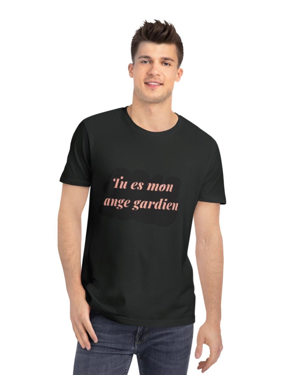 T-shirts love tee cotton unisex with design t’es mon ange gardien