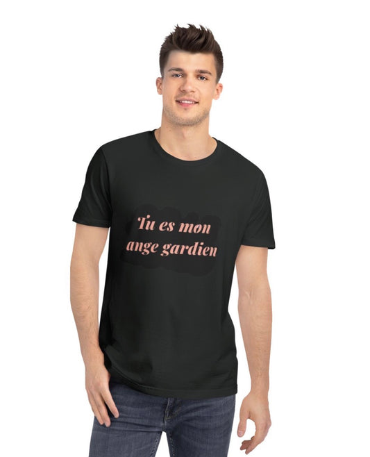 T-shirts love tee cotton unisex with design t’es mon ange gardien