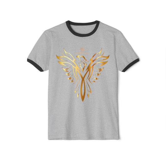 Phoenix Graphic Unisex Cotton Ringer T-Shirt | Vintage Style Tee | Casual Wear | Gift for Mythology Lovers | Summer Fashion