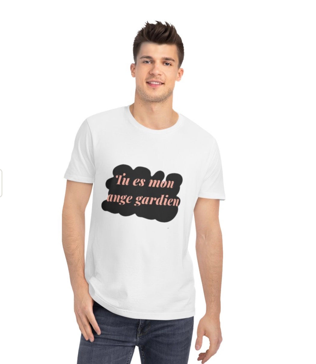 T-shirts love tee cotton unisex with design t’es mon ange gardien