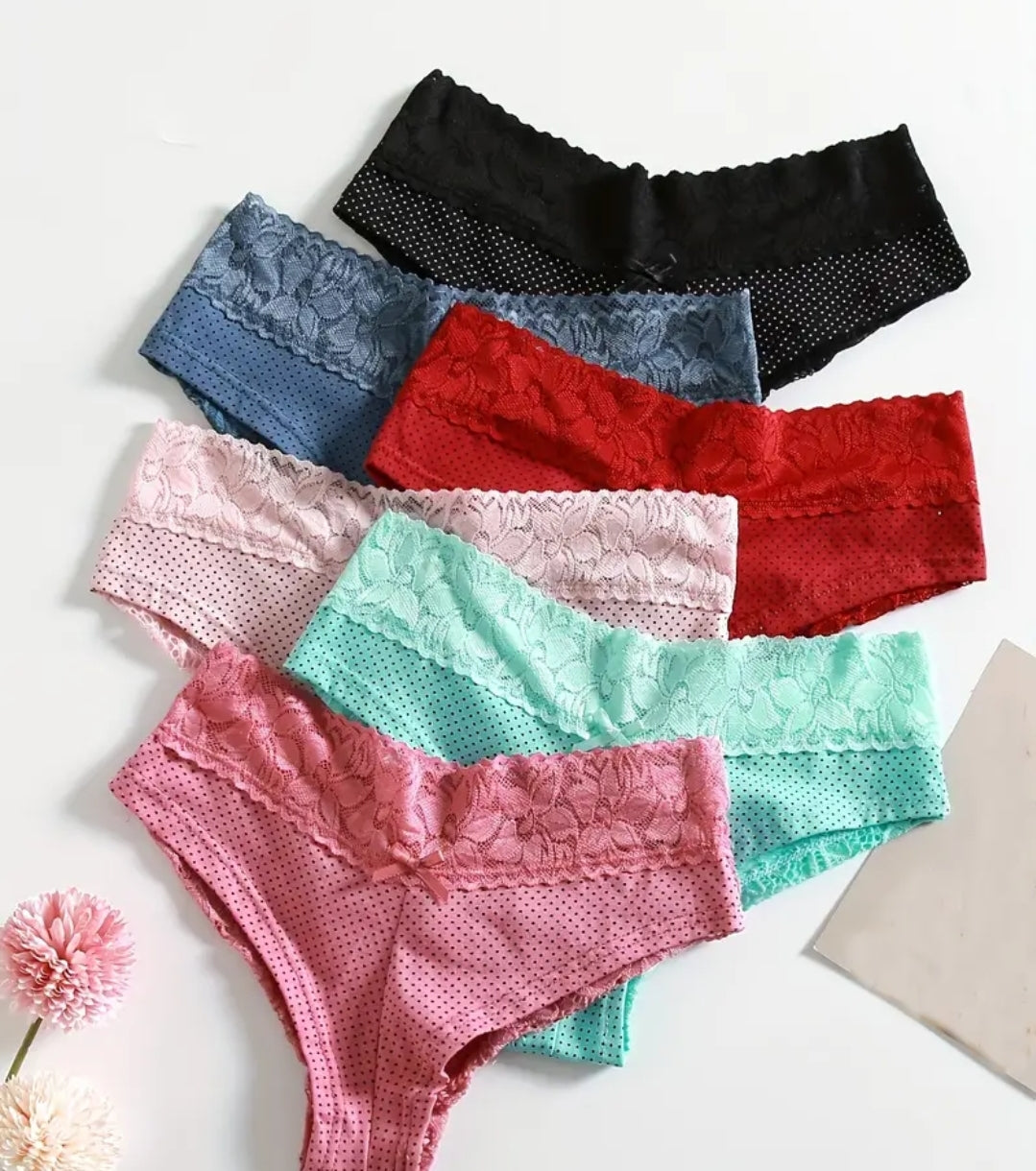 6pcs polka dot pattern hipster panties